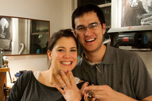 happy couple - sapphire engagement ring